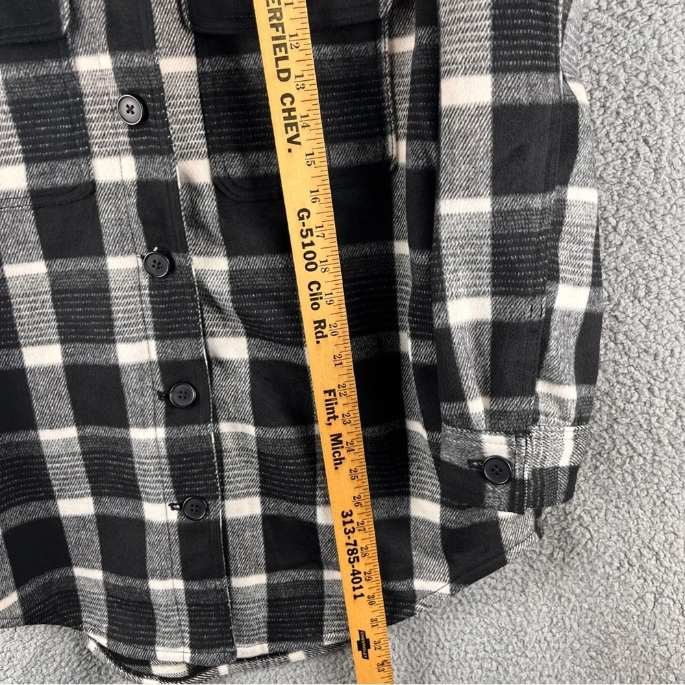 Old Navy Women’s Black & White Plaid Button-Down Shirt Jacket Size M NWT